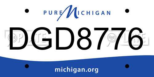 DGD8776 Michigan License Plate