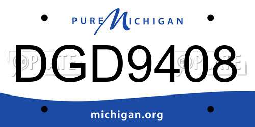 DGD9408 Michigan License Plate