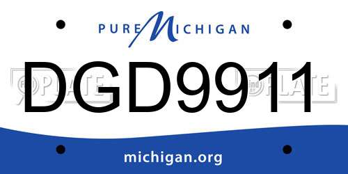 DGD9911 Michigan License Plate