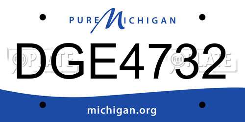 DGE4732 Michigan License Plate