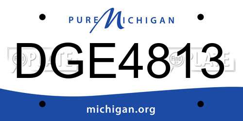 DGE4813 Michigan License Plate