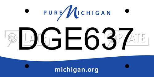 DGE637 Michigan License Plate