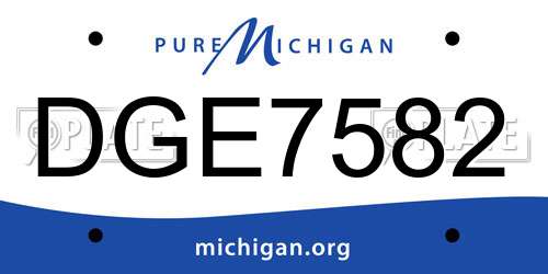 DGE7582 Michigan License Plate