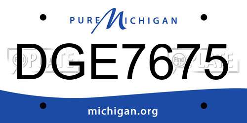 DGE7675 Michigan License Plate