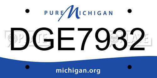 DGE7932 Michigan License Plate