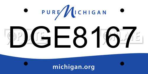 DGE8167 Michigan License Plate