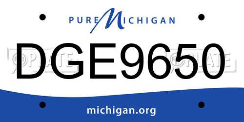 DGE9650 Michigan License Plate