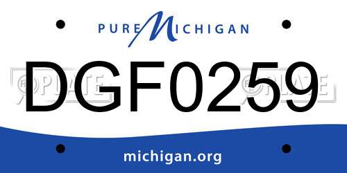 DGF0259 Michigan License Plate