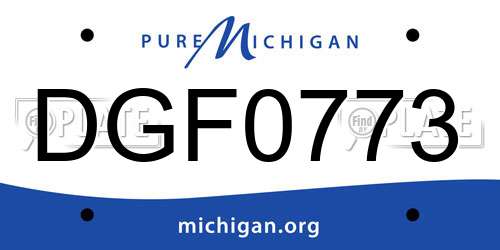 DGF0773 Michigan License Plate