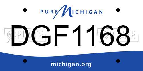 DGF1168 Michigan License Plate