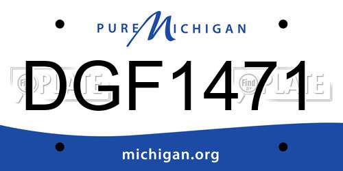 DGF1471 Michigan License Plate