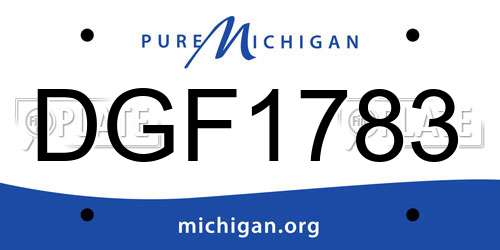 DGF1783 Michigan License Plate