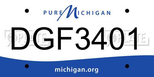 DGF3401 Michigan License Plate