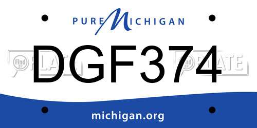DGF374 Michigan License Plate
