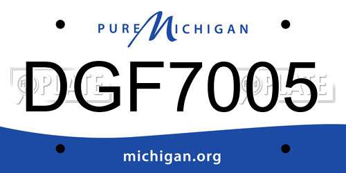DGF7005 Michigan License Plate