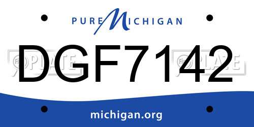 DGF7142 Michigan License Plate
