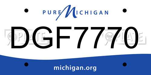 DGF7770 Michigan License Plate