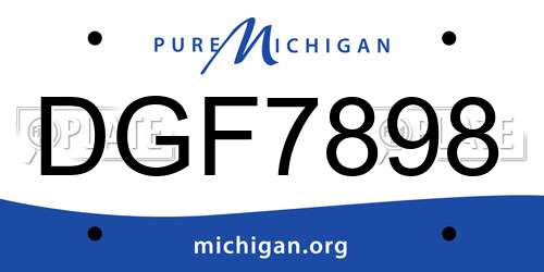 DGF7898 Michigan License Plate