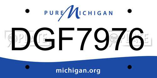 DGF7976 Michigan License Plate
