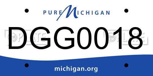 DGG0018 Michigan License Plate