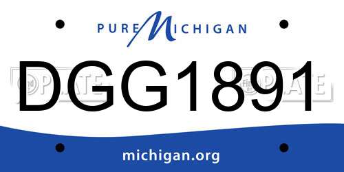 DGG1891 Michigan License Plate