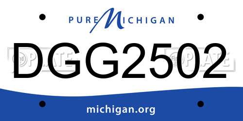 DGG2502 Michigan License Plate