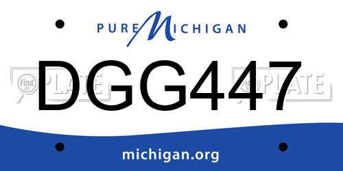 DGG447 Michigan License Plate
