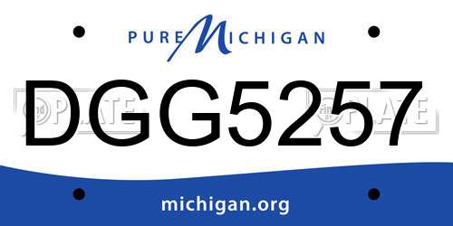 DGG5257 Michigan License Plate