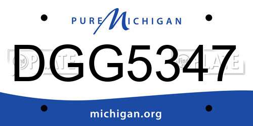 DGG5347 Michigan License Plate