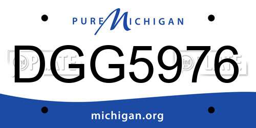 DGG5976 Michigan License Plate