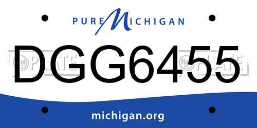 DGG6455 Michigan License Plate