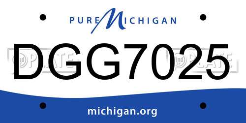 DGG7025 Michigan License Plate