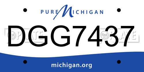 DGG7437 Michigan License Plate