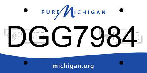 DGG7984 Michigan License Plate