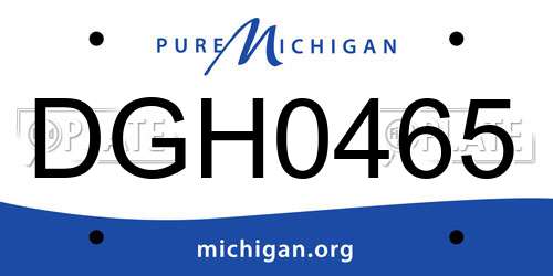 DGH0465 Michigan License Plate