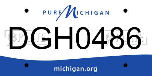 DGH0486 Michigan License Plate