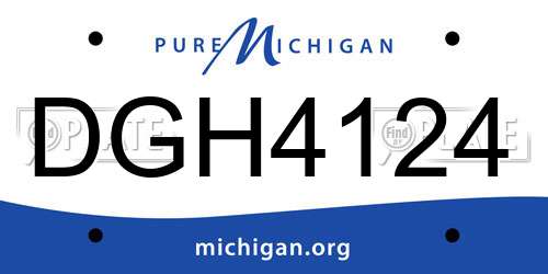 DGH4124 Michigan License Plate