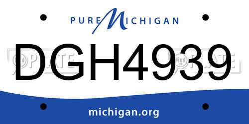 DGH4939 Michigan License Plate