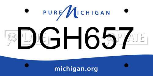 DGH657 Michigan License Plate