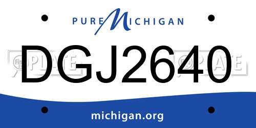 DGJ2640 Michigan License Plate
