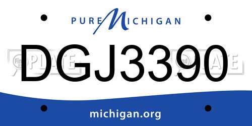 DGJ3390 Michigan License Plate