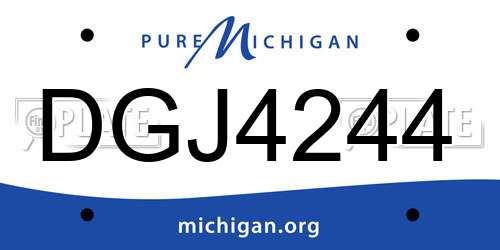 DGJ4244 Michigan License Plate
