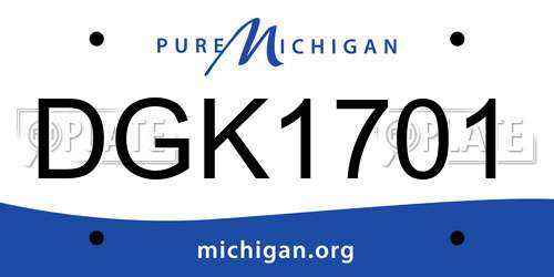 DGK1701 Michigan License Plate