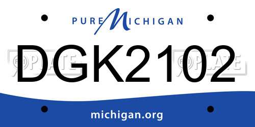 DGK2102 Michigan License Plate