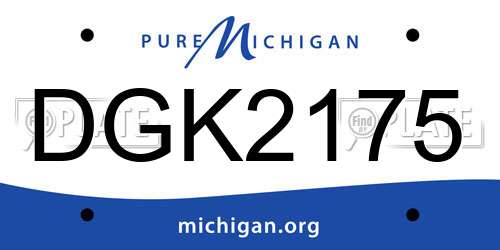 DGK2175 Michigan License Plate