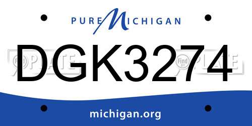 DGK3274 Michigan License Plate