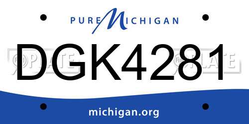 DGK4281 Michigan License Plate