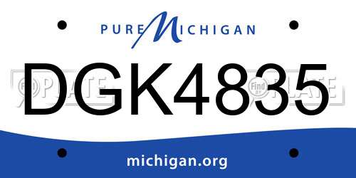 DGK4835 Michigan License Plate