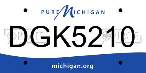 DGK5210 Michigan License Plate