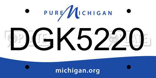 DGK5220 Michigan License Plate